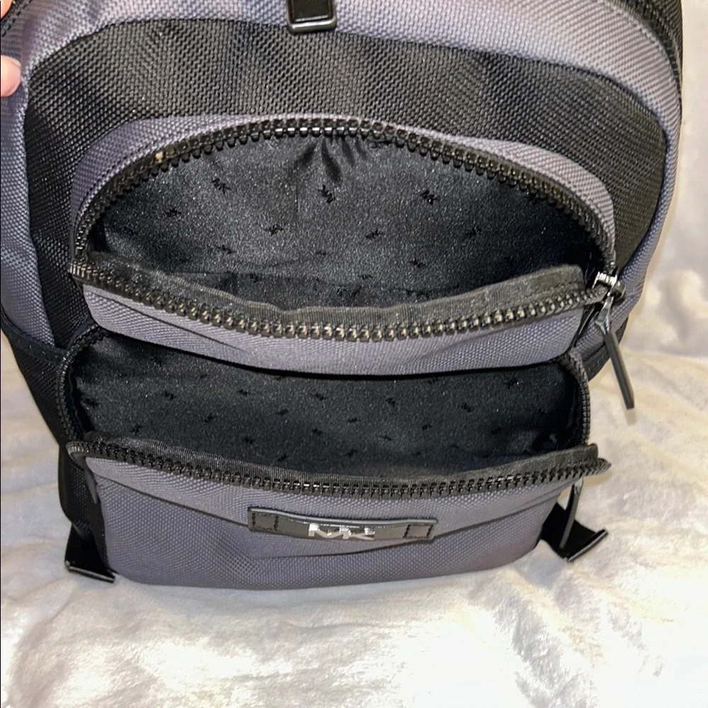 Michael Kors Gray and Black Backpack with Durable Design